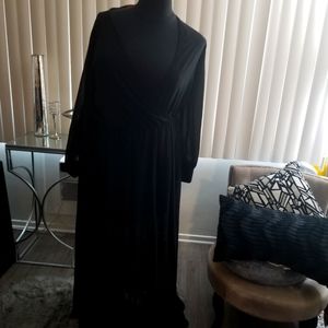 XTaren Plus Size BlackSheer Long Sleeve Maxi Dres